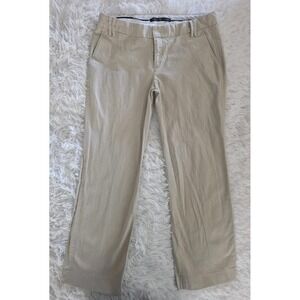 Gap Khaki Pants Womens Size 8‎ Beige Solid Flat Front Skinny Ankle Cotton